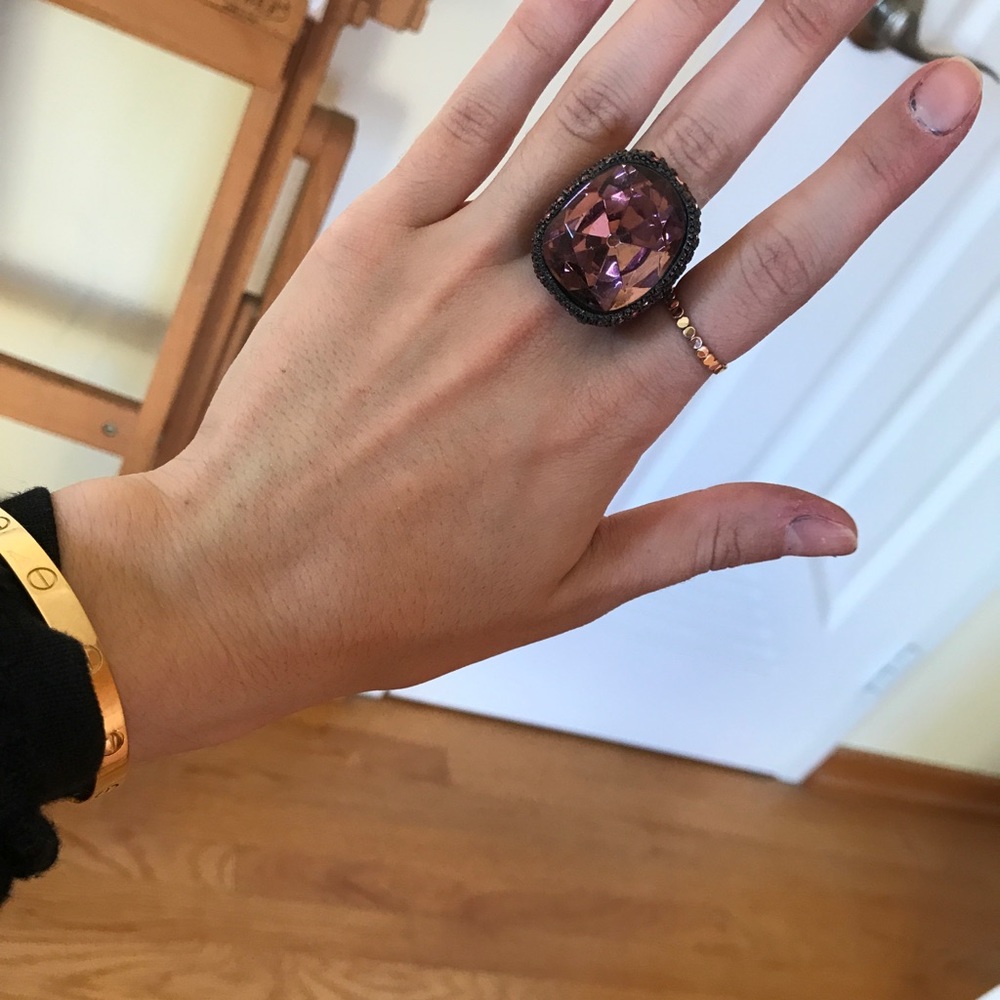 Kenneth Jay Lane crystal cocktail ring